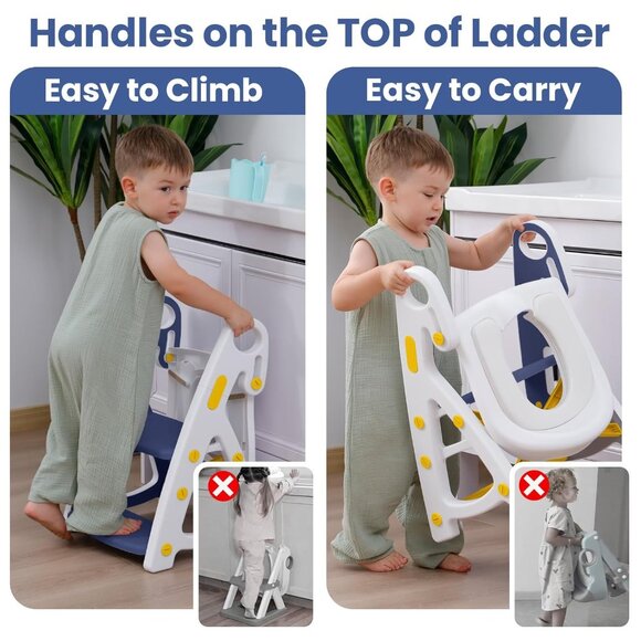 Potty Training Seat Toddler Step Stool Ultimate Stability Toilet Seat Adjustable - Picture 4 of 14
